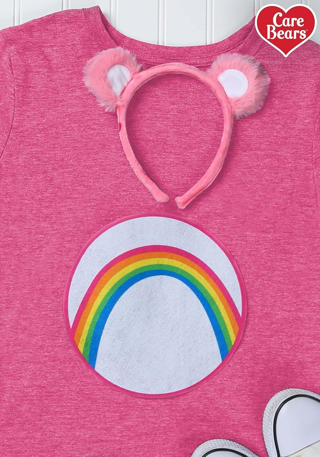 image:imageCare Bears Cheer Bear Ears amp Patch Costume Kit for Adults with Headband amp IronOn Patch Accessory SetBundle W Makeup Kit