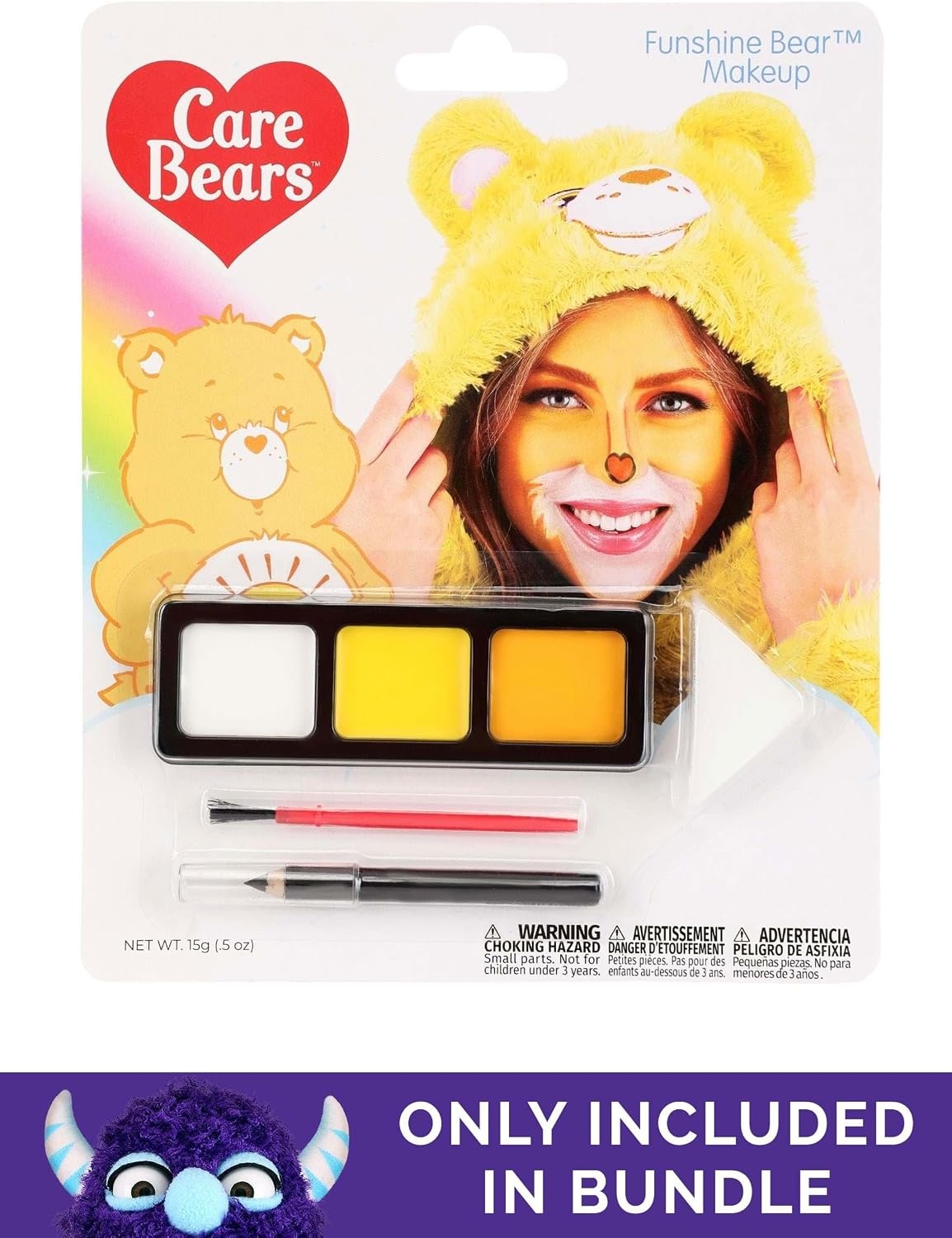 image:imageCare Bears Funshine Bear Ears amp Patch Costume Kit for Adults with Headband amp IronOn Patch Accessory SetBundle W Makeup Kit
