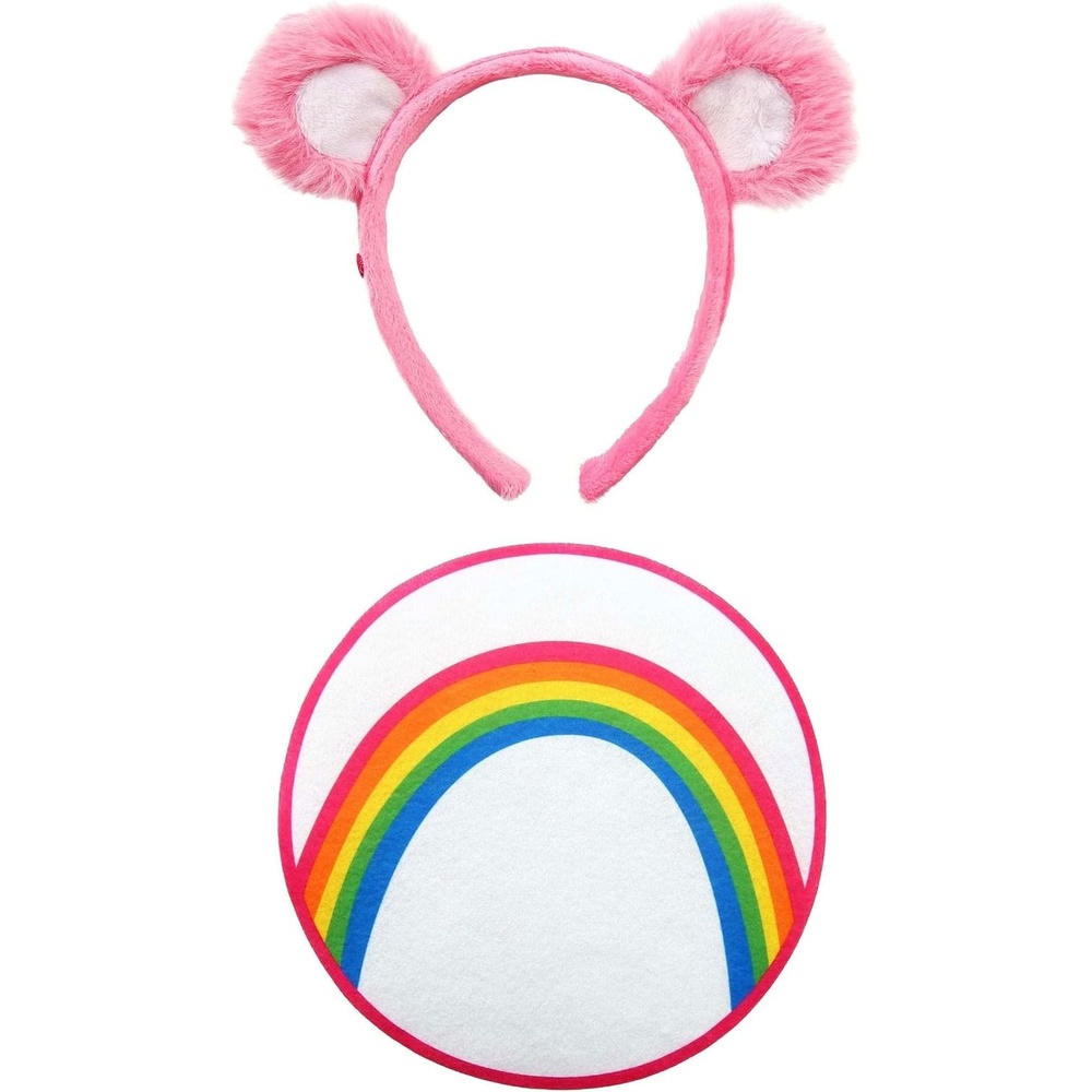 image:imageCare Bears Cheer Bear Ears amp Patch Costume Kit for Adults with Headband amp IronOn Patch Accessory SetBundle W Makeup Kit