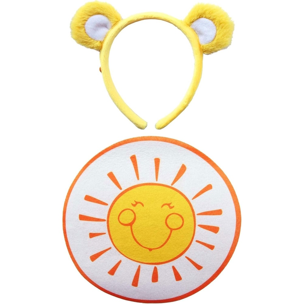 image:imageCare Bears Funshine Bear Ears amp Patch Costume Kit for Adults with Headband amp IronOn Patch Accessory SetHeadband Ears Patch Kit