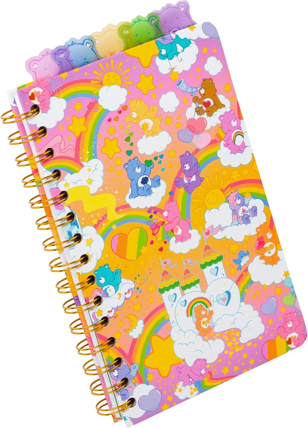 image:imageSilver Buffalo Care Bears Spiral Tabbed Notebook Featuring Grumpy Bear Share Bear Tenderheart Bear Cheer Bear Bedtime Bear and Good Luck Bear 8 x 5Care Bears