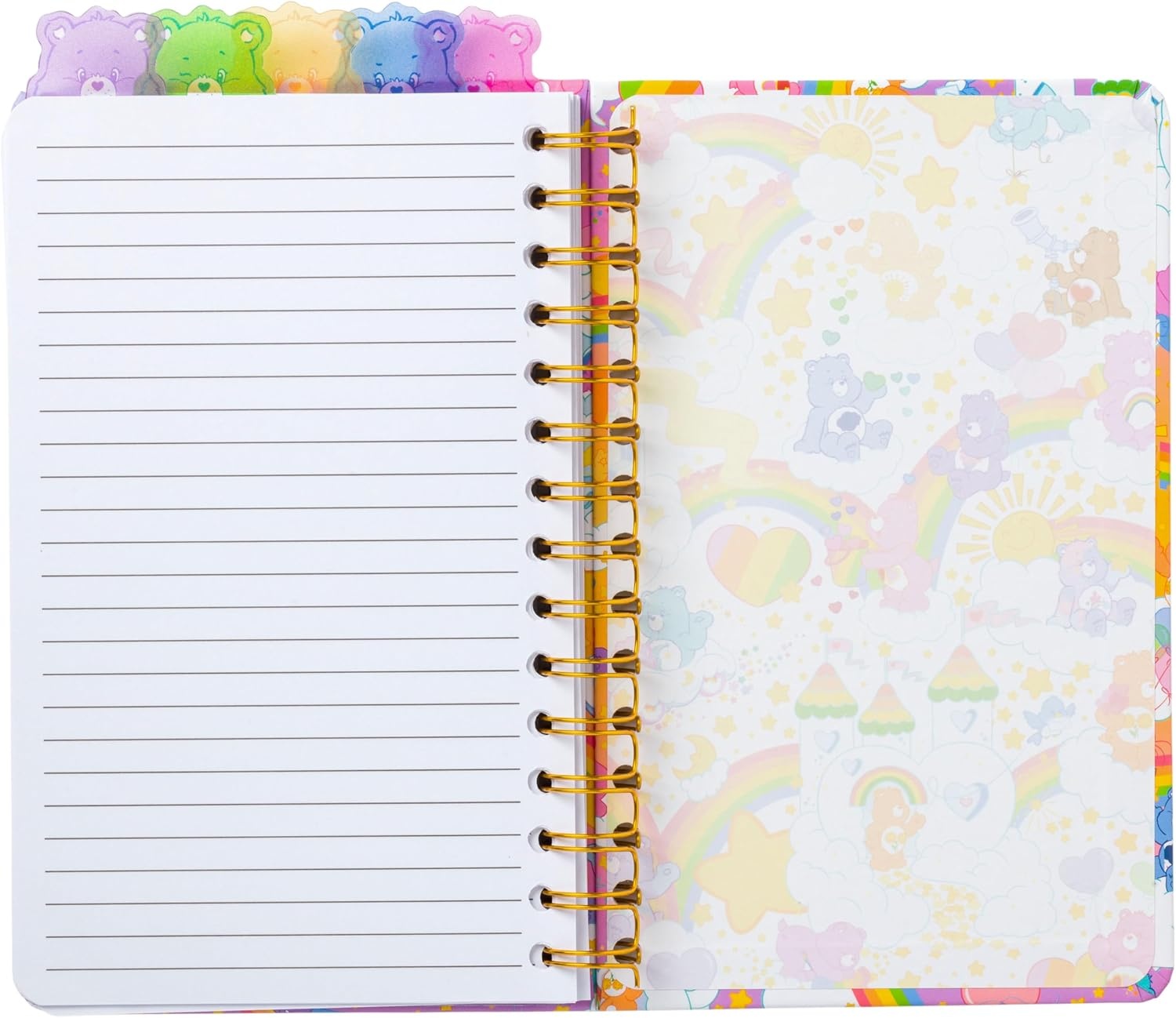 image:imageSilver Buffalo Care Bears Spiral Tabbed Notebook Featuring Grumpy Bear Share Bear Tenderheart Bear Cheer Bear Bedtime Bear and Good Luck Bear 8 x 5Care Bears