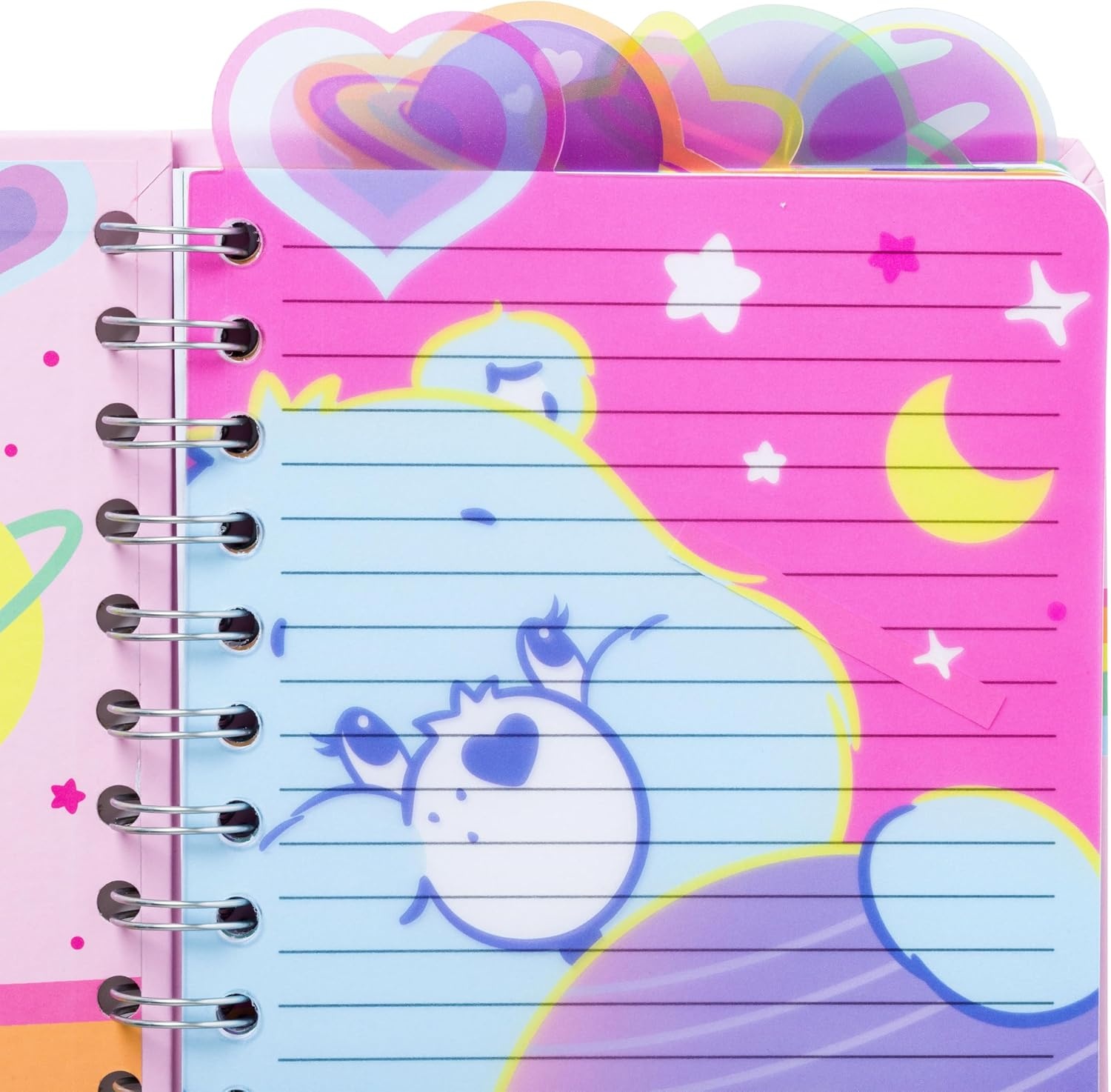 image:imageSilver Buffalo Care Bears Spiral Tabbed Notebook Featuring Grumpy Bear Share Bear Tenderheart Bear Cheer Bear Bedtime Bear and Good Luck Bear 8 x 5Care Bears Cosmic Bears