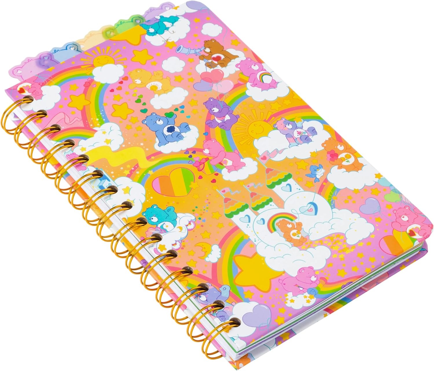 image:imageSilver Buffalo Care Bears Spiral Tabbed Notebook Featuring Grumpy Bear Share Bear Tenderheart Bear Cheer Bear Bedtime Bear and Good Luck Bear 8 x 5Care Bears