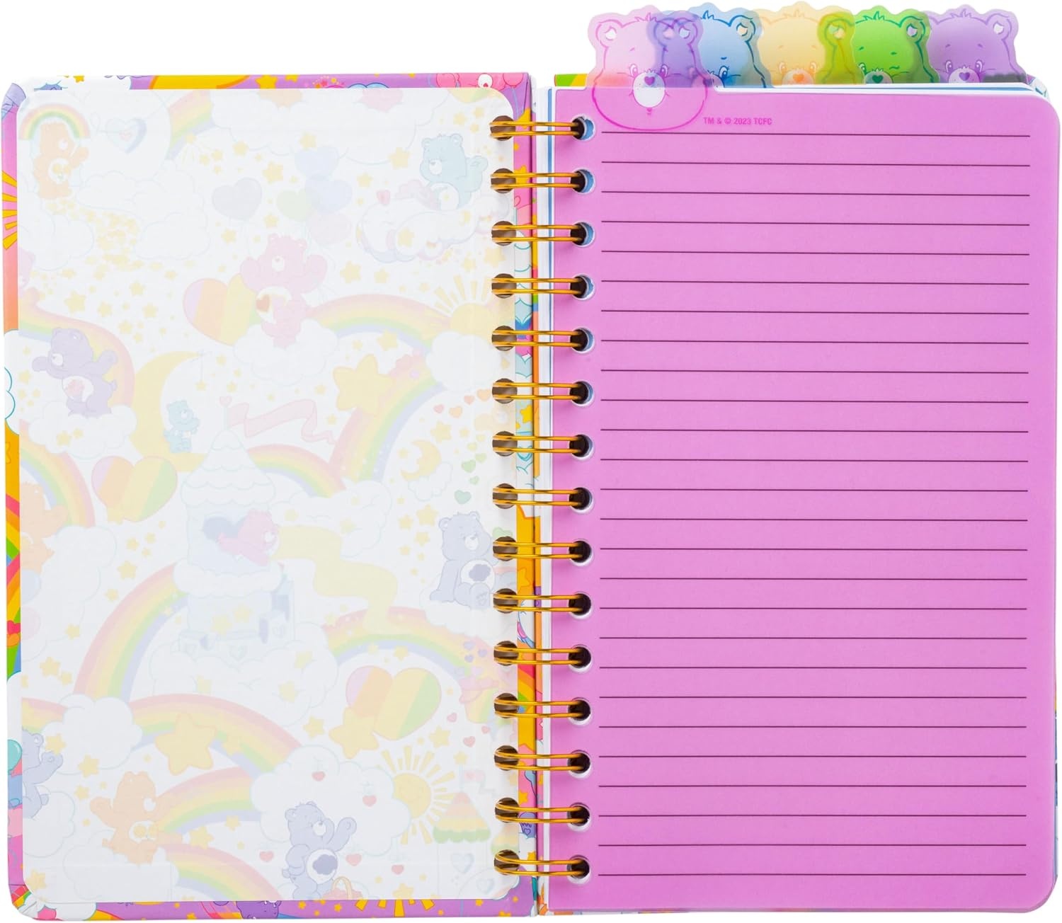 image:imageSilver Buffalo Care Bears Spiral Tabbed Notebook Featuring Grumpy Bear Share Bear Tenderheart Bear Cheer Bear Bedtime Bear and Good Luck Bear 8 x 5Care Bears