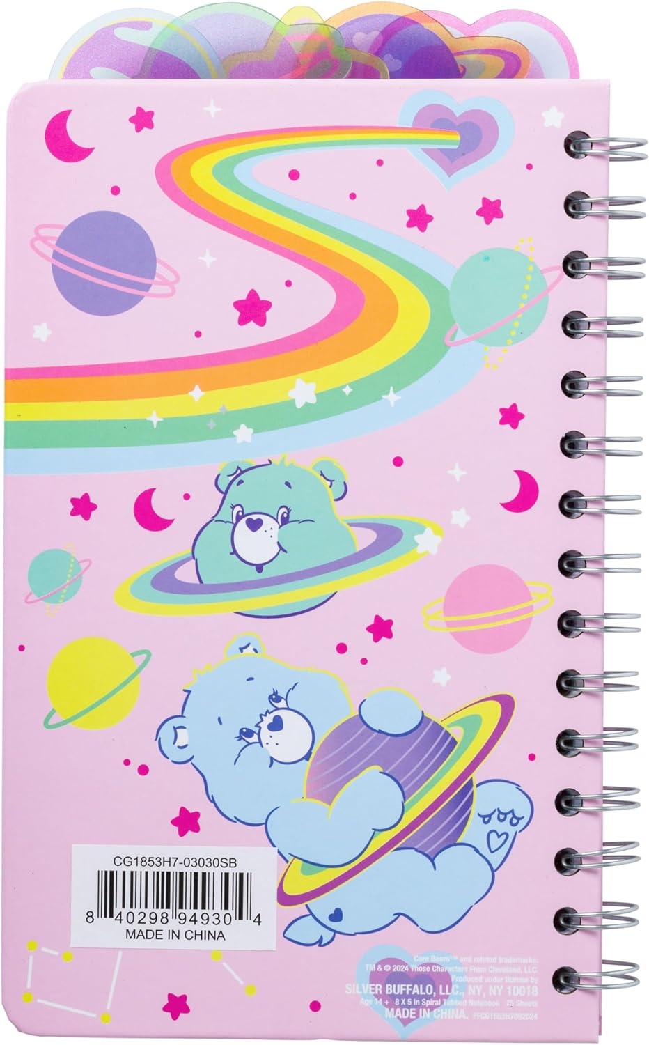image:imageSilver Buffalo Care Bears Spiral Tabbed Notebook Featuring Grumpy Bear Share Bear Tenderheart Bear Cheer Bear Bedtime Bear and Good Luck Bear 8 x 5Care Bears Cosmic Bears
