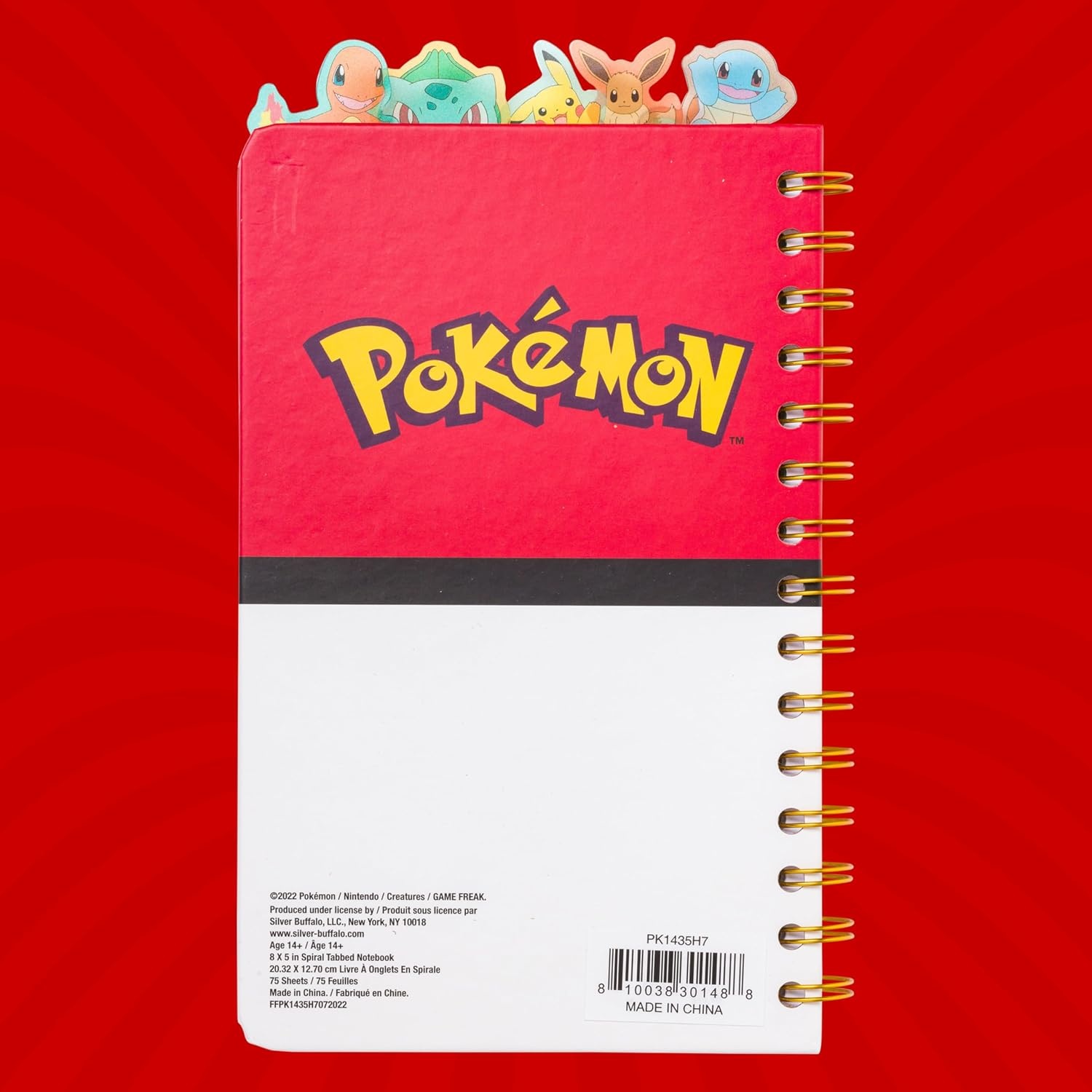 image:imageSilver Buffalo Care Bears Spiral Tabbed Notebook Featuring Grumpy Bear Share Bear Tenderheart Bear Cheer Bear Bedtime Bear and Good Luck Bear 8 x 5Pokemon Pokeball Starters Spiral