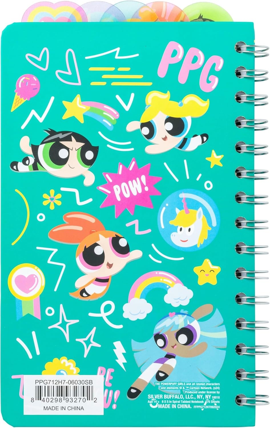 image:imageSilver Buffalo Care Bears Spiral Tabbed Notebook Featuring Grumpy Bear Share Bear Tenderheart Bear Cheer Bear Bedtime Bear and Good Luck Bear 8 x 5Power Puff Girls