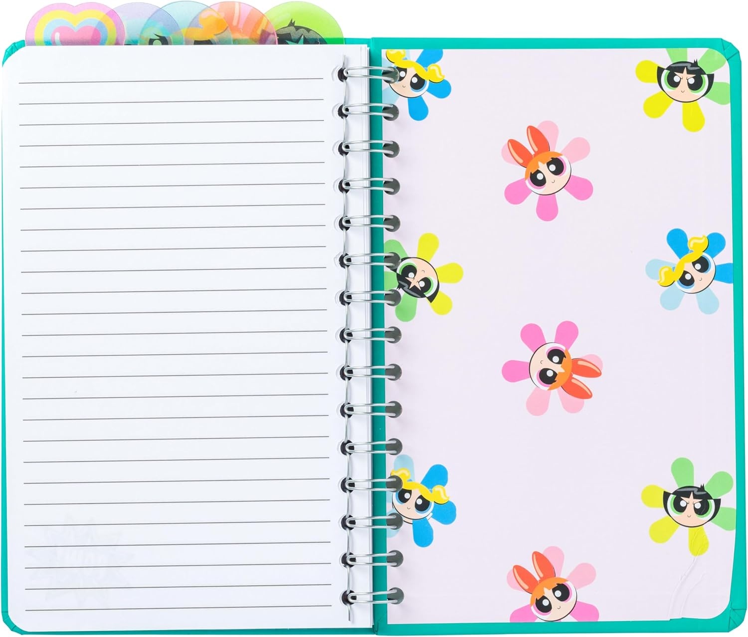 image:imageSilver Buffalo Care Bears Spiral Tabbed Notebook Featuring Grumpy Bear Share Bear Tenderheart Bear Cheer Bear Bedtime Bear and Good Luck Bear 8 x 5Power Puff Girls