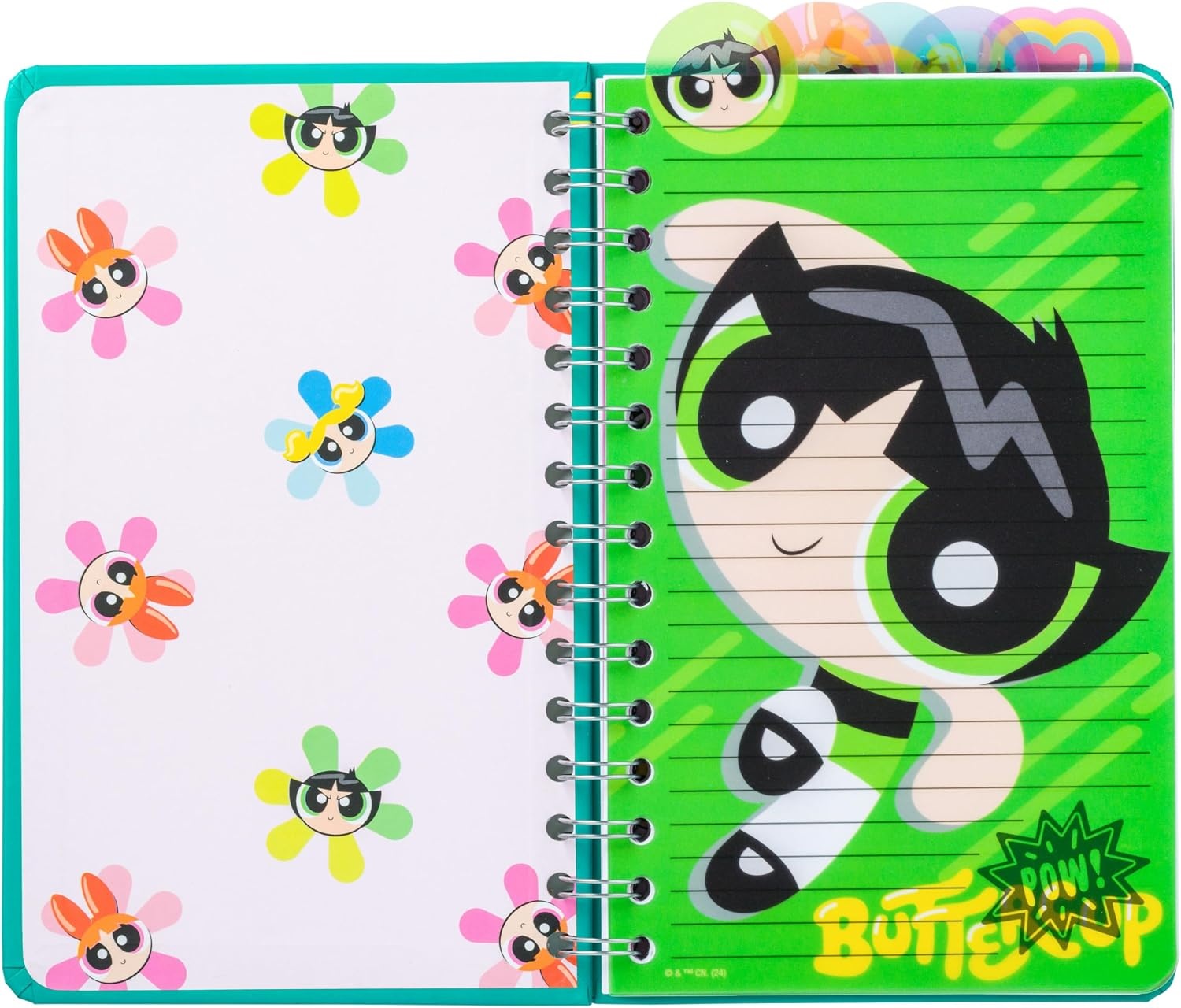 image:imageSilver Buffalo Care Bears Spiral Tabbed Notebook Featuring Grumpy Bear Share Bear Tenderheart Bear Cheer Bear Bedtime Bear and Good Luck Bear 8 x 5Power Puff Girls