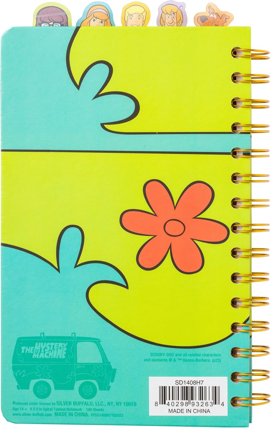 image:imageSilver Buffalo Care Bears Spiral Tabbed Notebook Featuring Grumpy Bear Share Bear Tenderheart Bear Cheer Bear Bedtime Bear and Good Luck Bear 8 x 5Warner Bros Scooby Doo