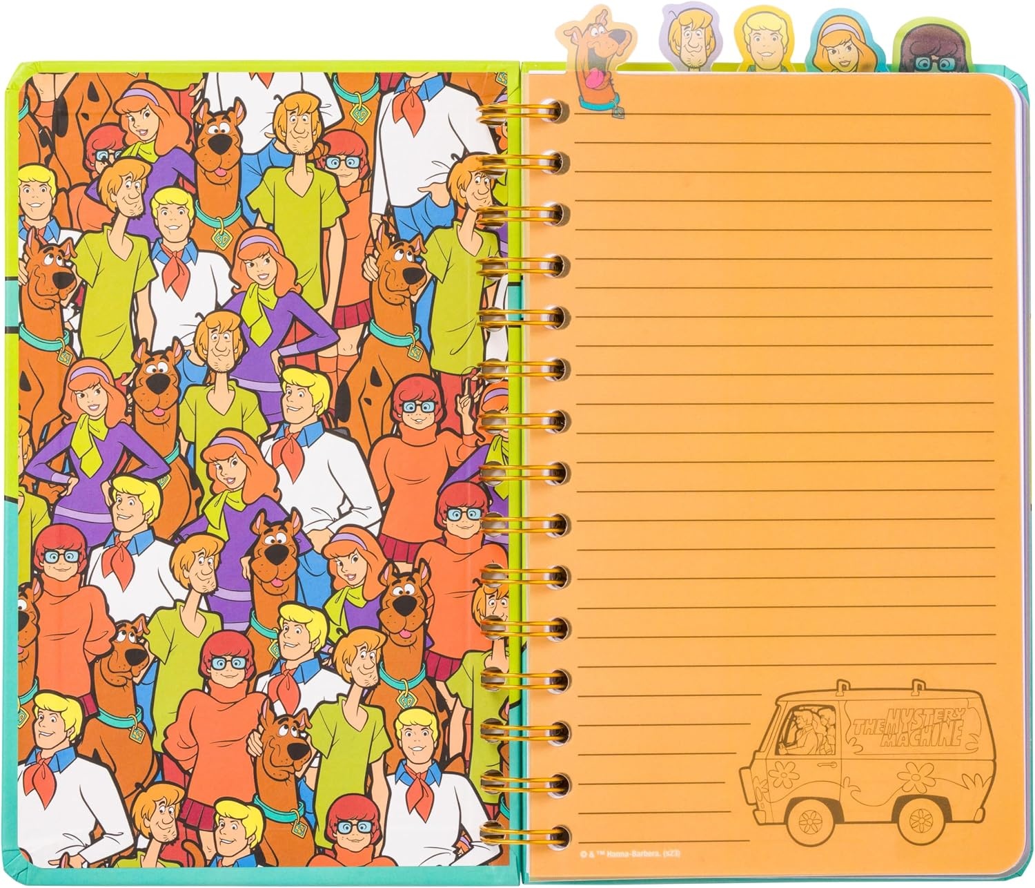 image:imageSilver Buffalo Care Bears Spiral Tabbed Notebook Featuring Grumpy Bear Share Bear Tenderheart Bear Cheer Bear Bedtime Bear and Good Luck Bear 8 x 5Warner Bros Scooby Doo