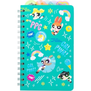 Silver Buffalo Care Bears Spiral Tabbed Notebook Featuring Grumpy Bear, Share Bear, Tenderheart Bear, Cheer Bear, Bedtime Bear, and Good Luck Bear, 8” x 5”(Power Puff Girls)